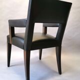 Luxury chair Philippe Hurel black leather
