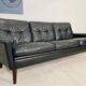 Vintage danish retro nili stoppmøbler 3 person sofa in black leather 1960s