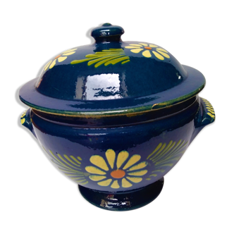 Ancient Alsatian pottery soup midnight blue