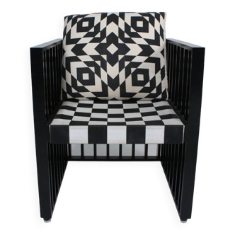 Purkersdorf armchair, 1970s Joseph Hoffmann & Koloman Moser, for Wittmann,