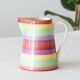 Multicolored striped ceramic jug "Happy Days"