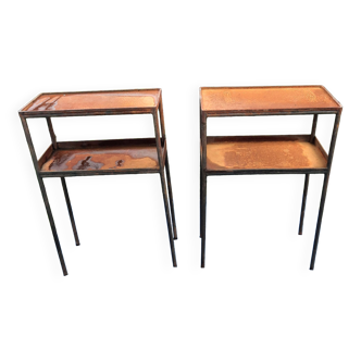 Pair of metal consoles