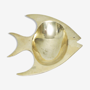 70s brass fish ashtray