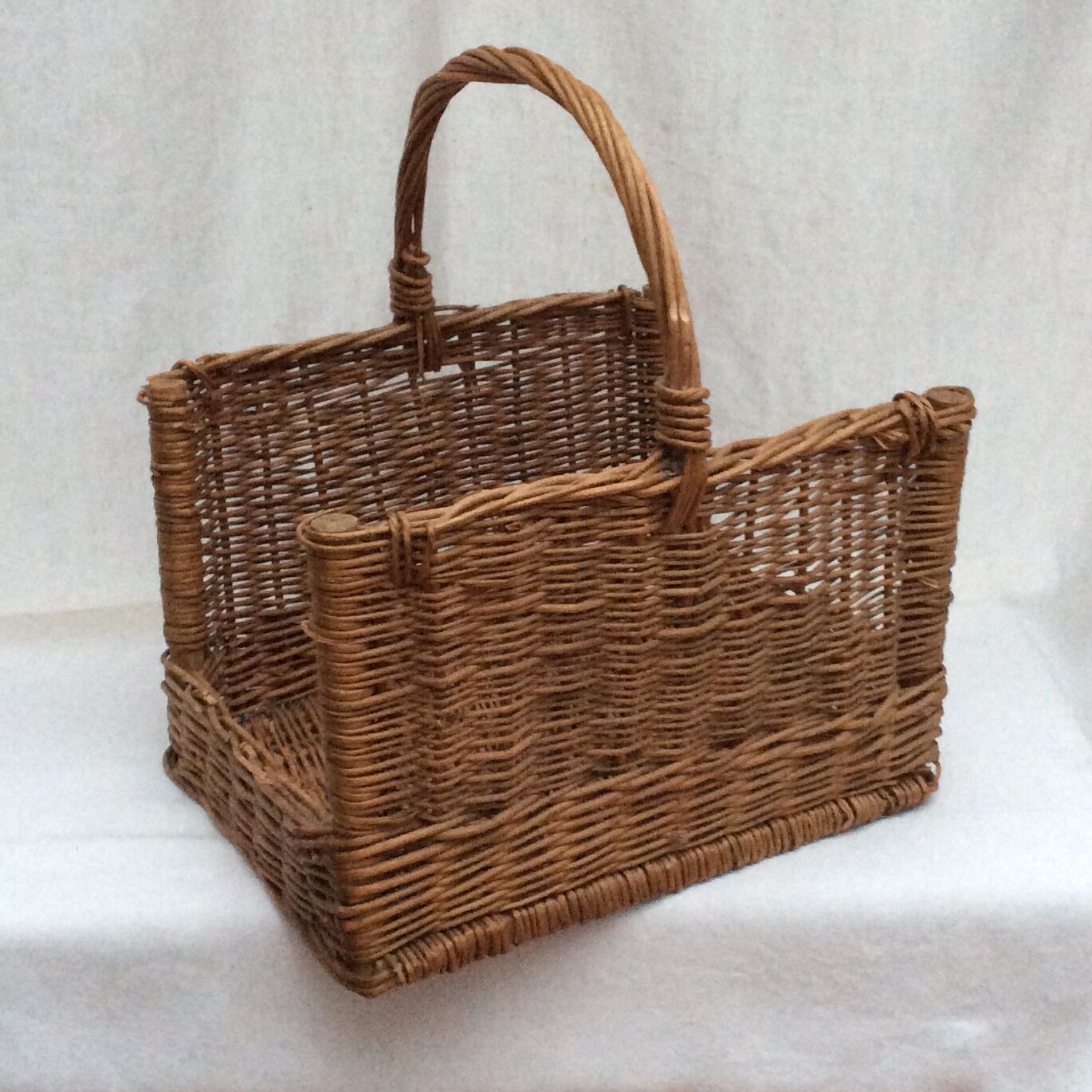 Vintage wicker basket in braided wicker