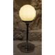 Chrome metal lamp with glass globe, Art Deco style, 20th century period.
