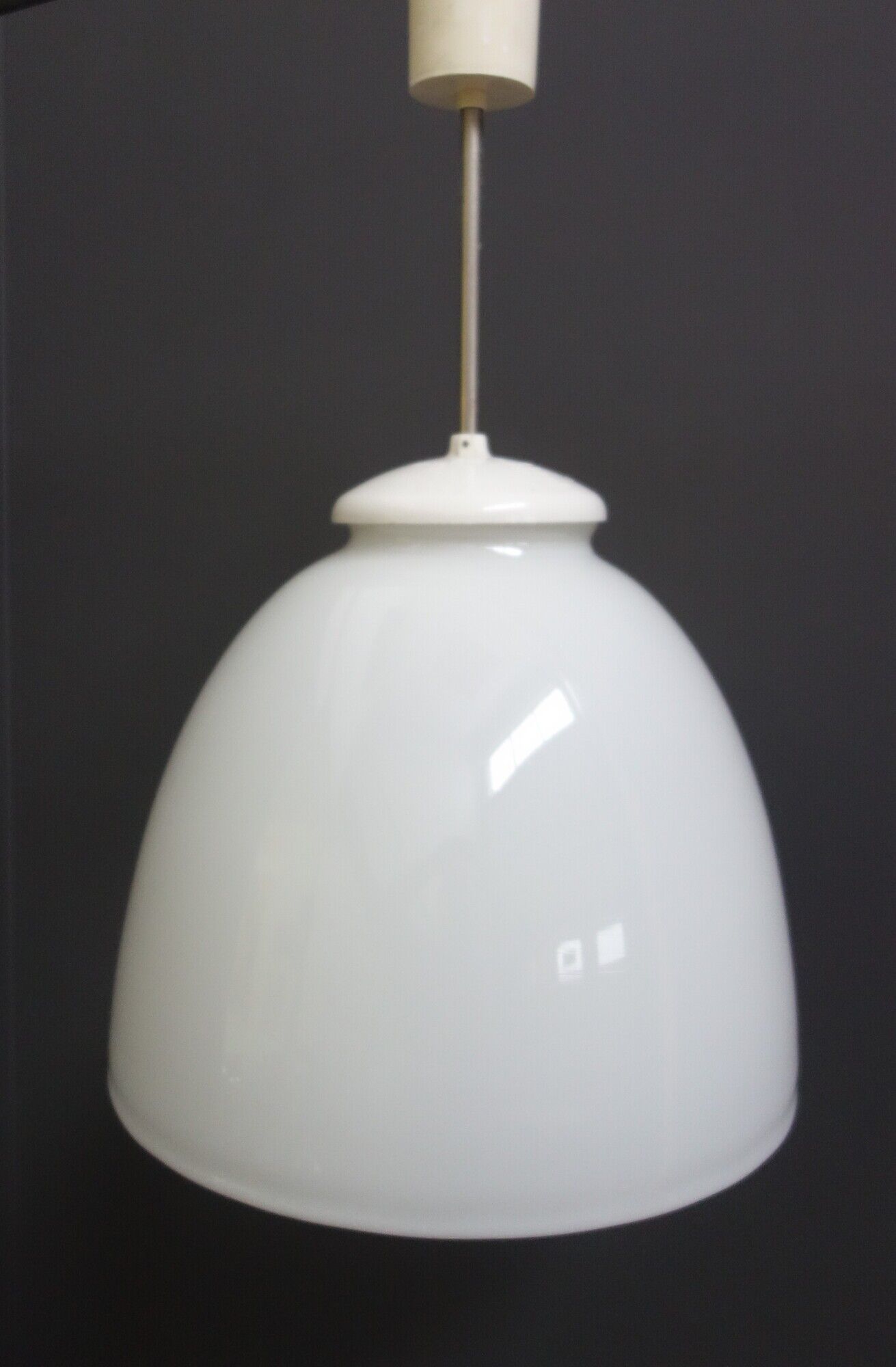 Vintage opaline pendant lamp, czechoslovakia 1950