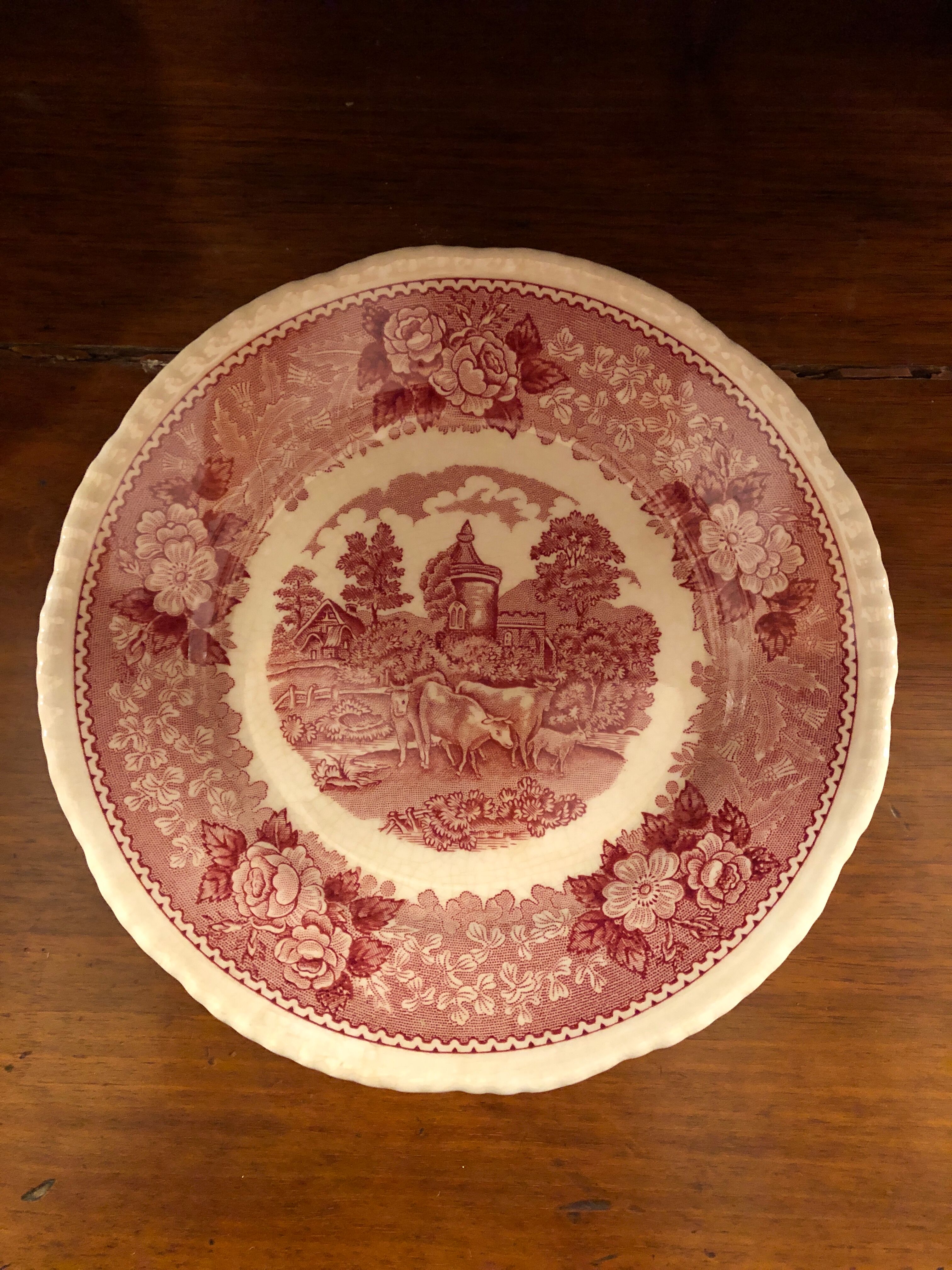 Series of 6 English porcelain dessert plates