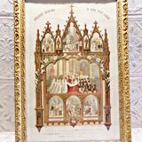 RARE 1929 France - Old framed Communion Certificate - French religious article