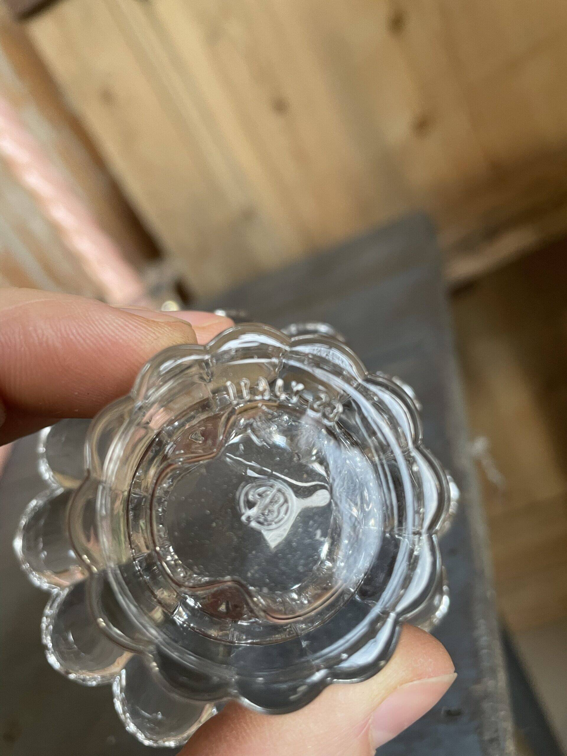 Pair of Italian glass candlesticks