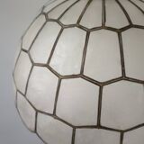 Vintage mother-of-pearl and brass pendant light