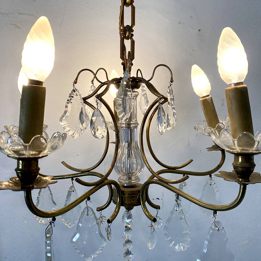 Early 20th century chandelier in bohemian crystal