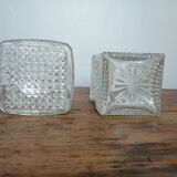 Mismatched pair of whisky decanters.