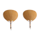 Set of 2 Uchiwa bamboo and rice paper wall lights by Ingo Maurer, Germany 1973