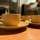 4 vintage stoneware cups