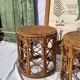 Tables d'appoint vintage en bambou et rotin