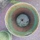 Pair of iron cast iron pots patina green patina.  1960/ 1970
