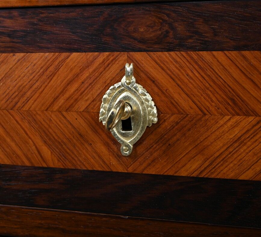 Rosewood and rosewood marquetry commode, Louis XVI style – late 19th century