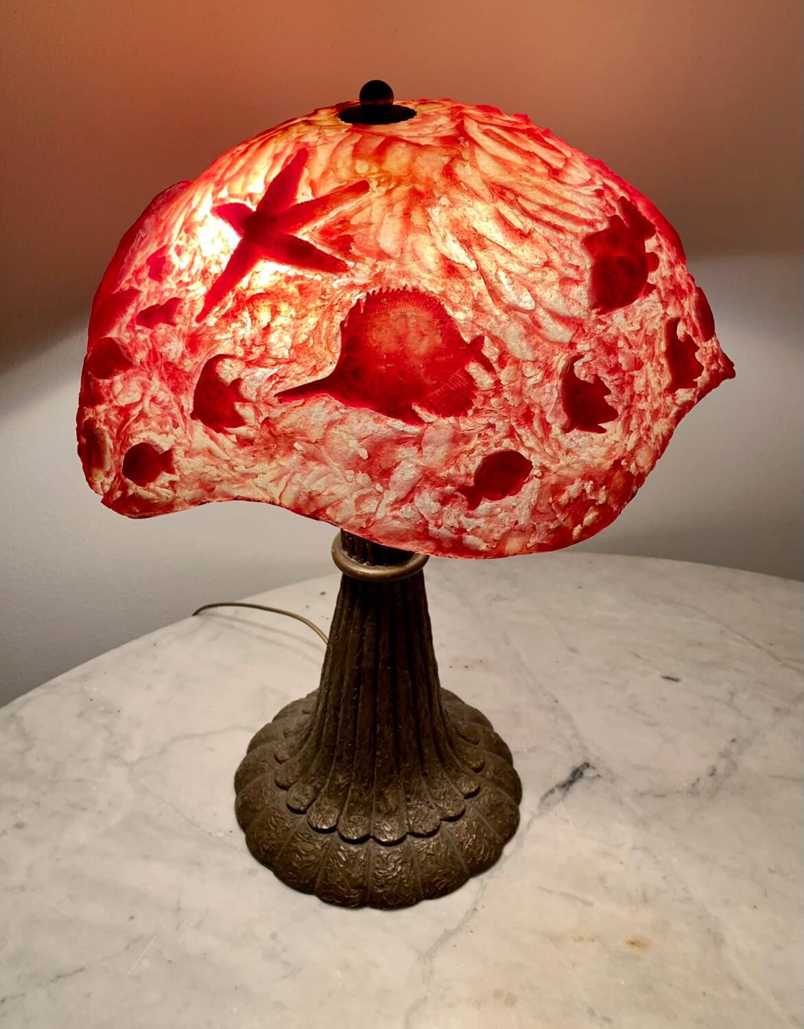 Lampe  «  coquillage et crustacés «