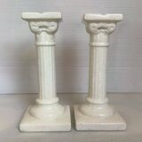 Pair of Greek column candlesticks