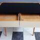 Writing desk table with Black Opaxit glass top 1960s