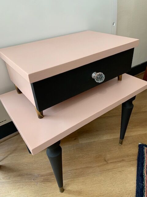 Repainted wooden bedside table