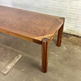 Italian vintage dining table with burl wood from Borghi