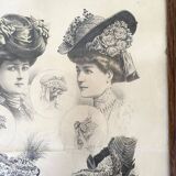 Fashion engraving frame hats 1906