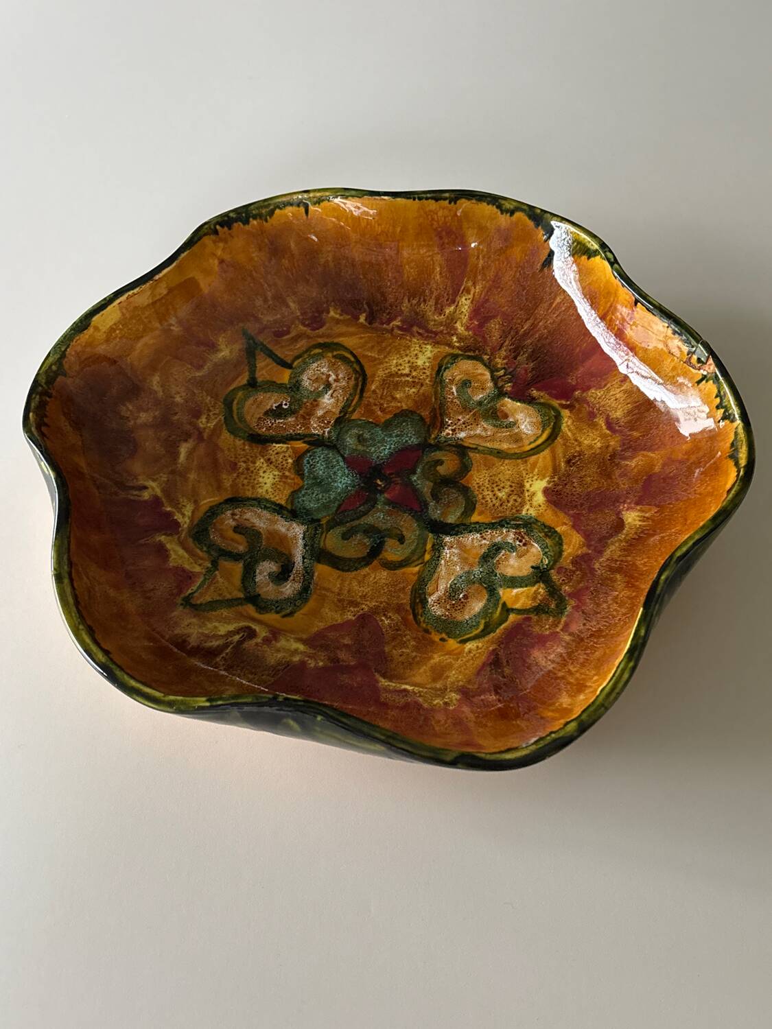 Bowl, ceramic plate by Yvon Roy, 1960s