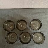 6 Luminarc smoked glass champagne glasses