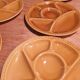 Set of 6 round plates with Gien France compartments