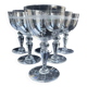 6 verres à eau en cristal léger soufflé, taillé et guilloché