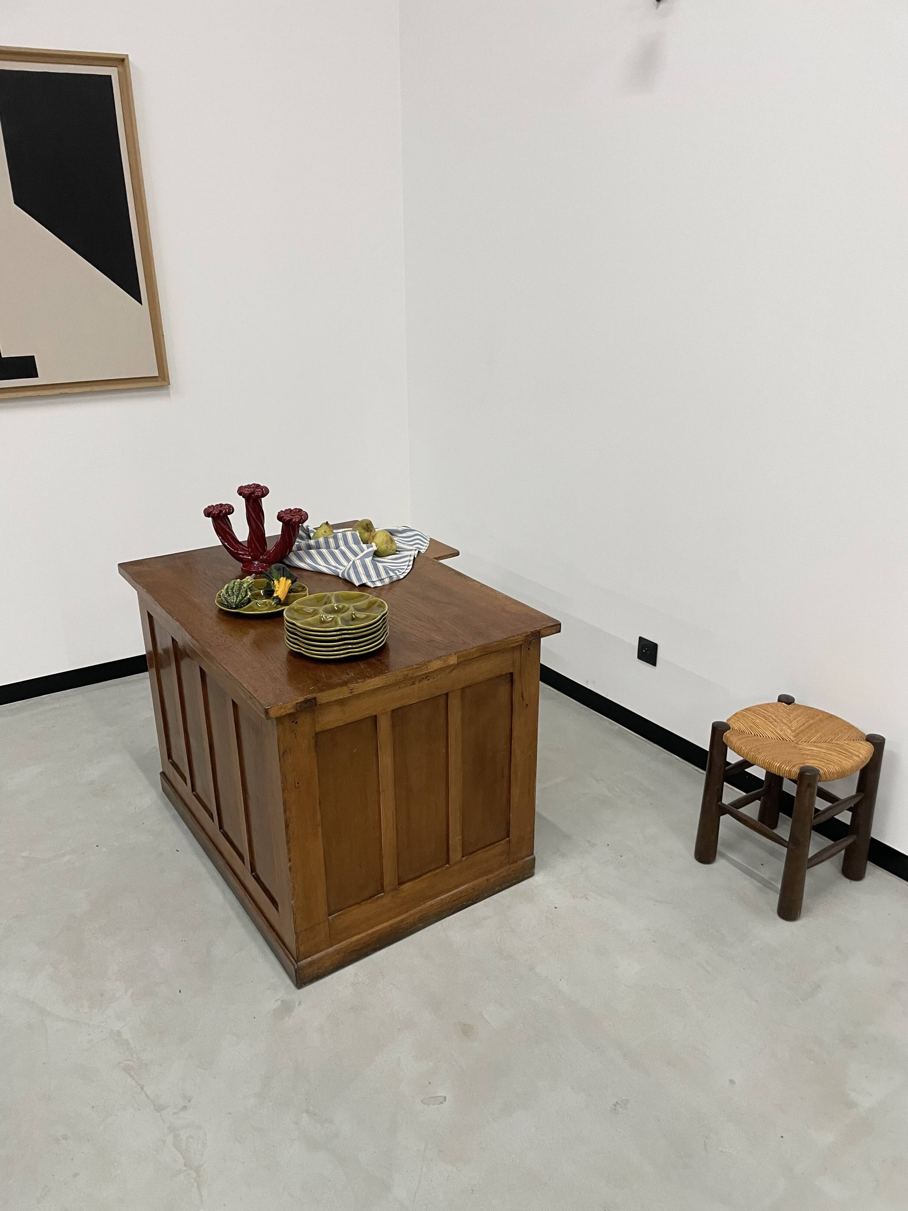 Oak and veneer counter or desk