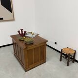 Oak and veneer counter or desk