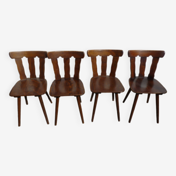 Lot 4 wooden bistro chairs - year 70 80 90