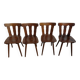 Lot of 4 wooden bistro chairs - 70s 80s 90s