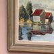 Original Swedish Oil on Canvas – "Houses and Trees", Unknown Artist – Signed, Vintage and Framed – 53.5 x 46 cm (21 x 18 inches)