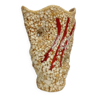 Vase in ceramic foam fat lava vallauris 60's