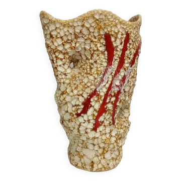 Vase in ceramic foam fat lava vallauris 60's