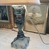 Paire de lampes en verre bleuté
