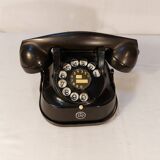 Old Belgian RTT 56B dial telephone in black bakelite
