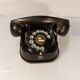 Ancien téléphone à cadran belge RTT 56B en bakélite noire