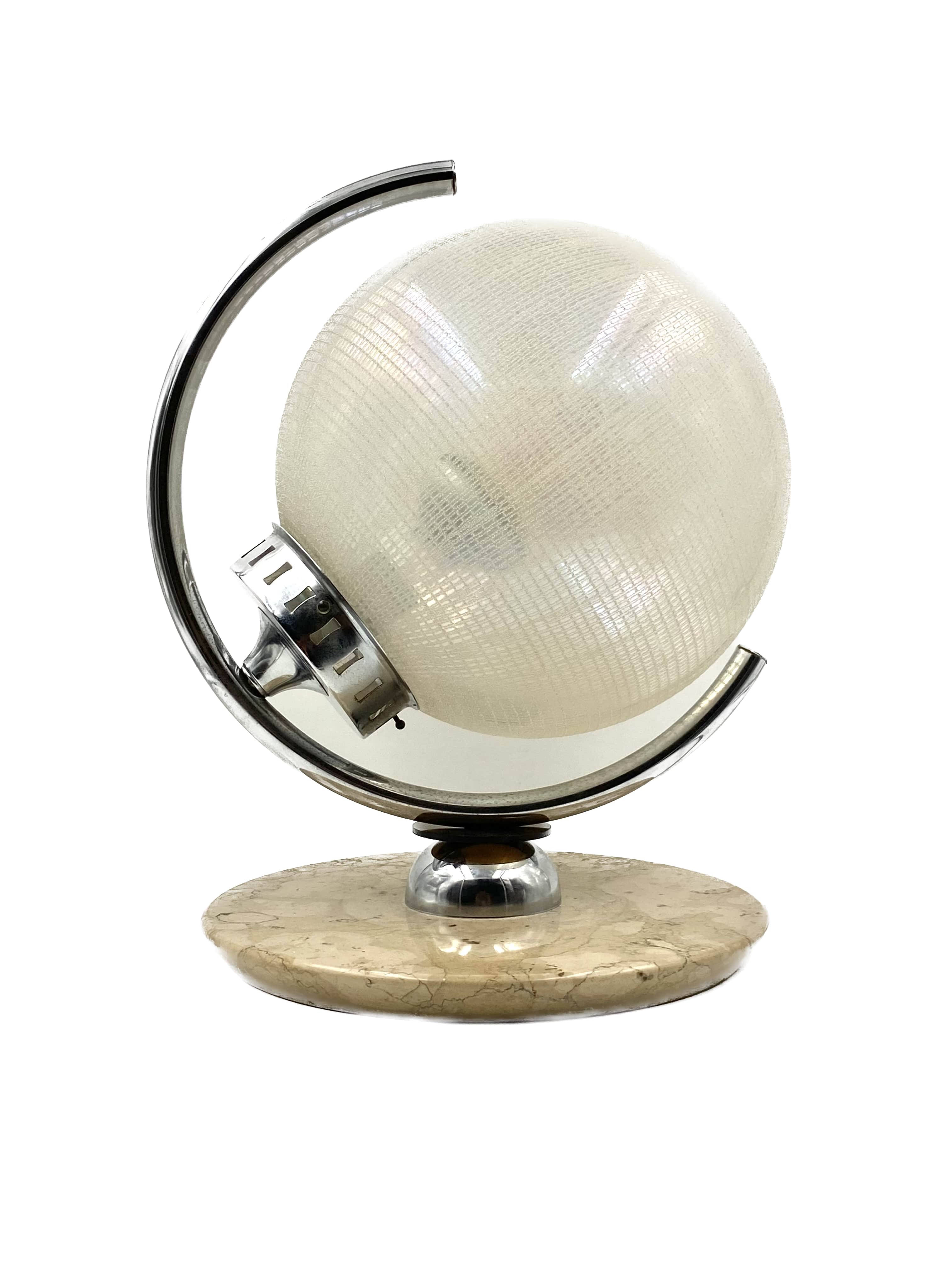 Murano glass spherical table lamp, Mazzega Italy 1970s