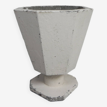 Heavy concrete garden vase, flower pot, 1950s