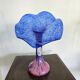 Coupe en verre soufflé La Rochère – Dégradé bleu et rose – Verrerie d’art – H.26 cm