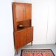 Vintage Danish teak corner cabinet, retro 1960s style.