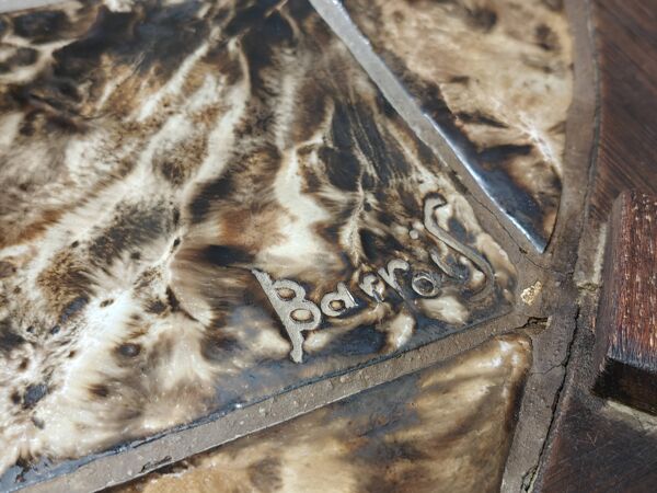 Table basse ronde en céramique de Vallauris par Barrois, années 1960