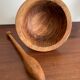 Old wooden mortar and pestle