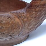 Solid wood fruit bowl carved bird