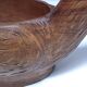 Solid wood fruit bowl carved bird