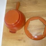 Enamelled cast iron fondue set with cast iron handle - Volcanic color